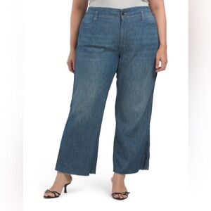 NYDJ Teresa Hollywood Wide Leg Jeans in Fantasy Blue Wash Plus Size 28W